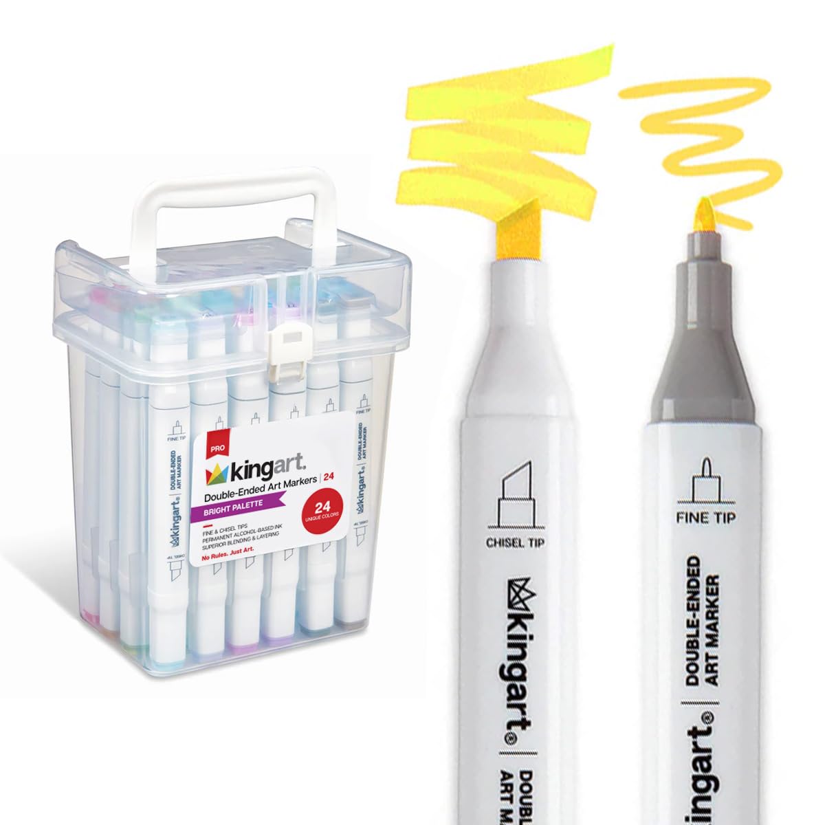 Amazon.com: KINGART PRO Double-Ended Alcohol Ink Art Markers, 24